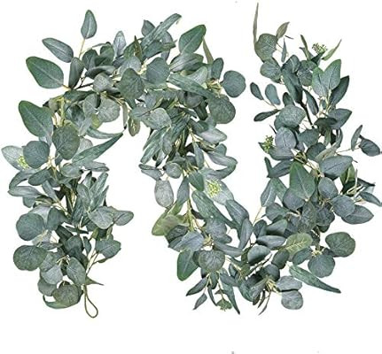 6'Long 11" Wide Faux Eucalyptus Willow Leaf Greenery Garland Artificial Hanging Eucalyptus Vine G... | Amazon (US)