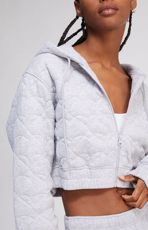 PacSun Nevada Quilted Cropped Zip Hoodie | PacSun
