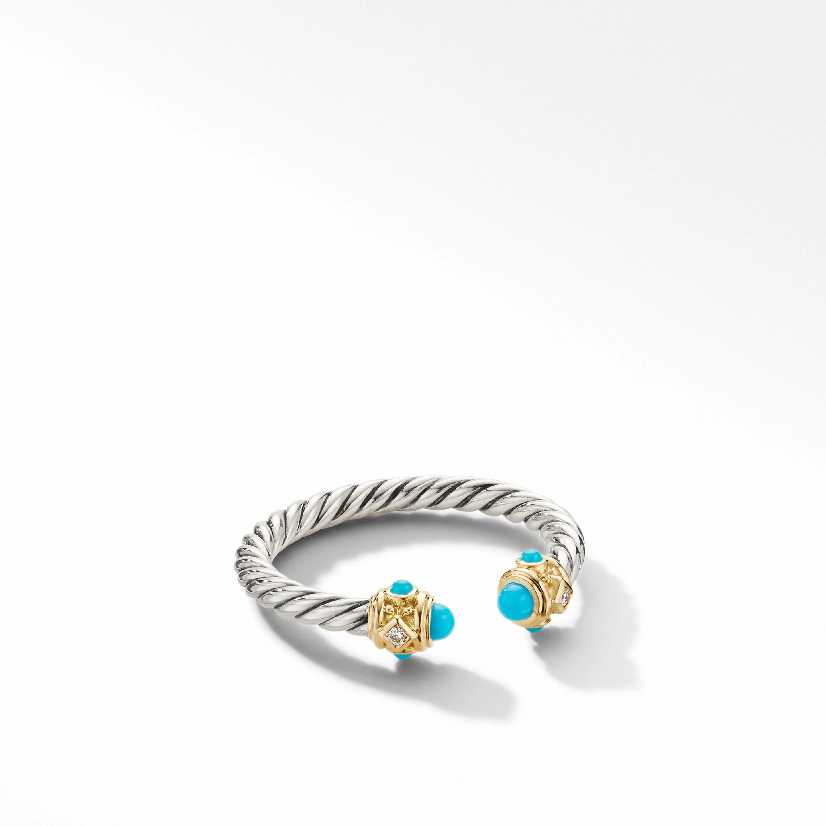 Renaissance Ring in Sterling Silver with Turquoise, 14K Yellow Gold and Diamonds | David Yurman