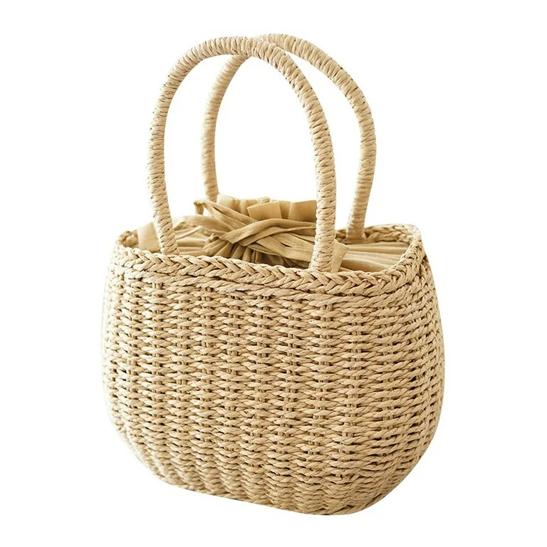 Travelwant Straw Bags for Women, Hand-woven Straw Small Hobo Bag Round Handle Ring Tote Retro Sum... | Walmart (US)