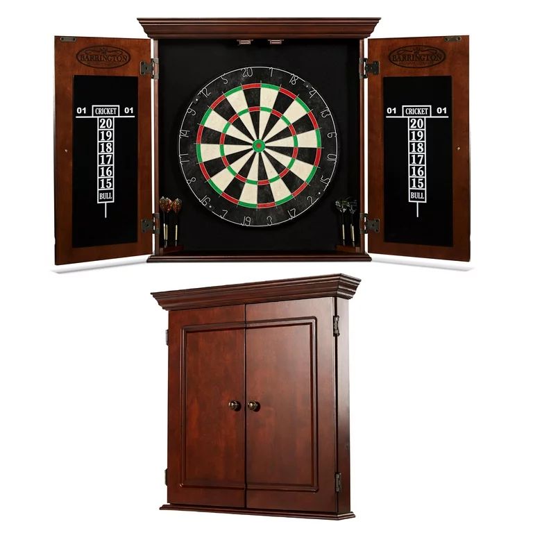 Barrington Chatham Bristle Dartboard Cabinet Set, Steel Tip Darts, Brown | Walmart (US)