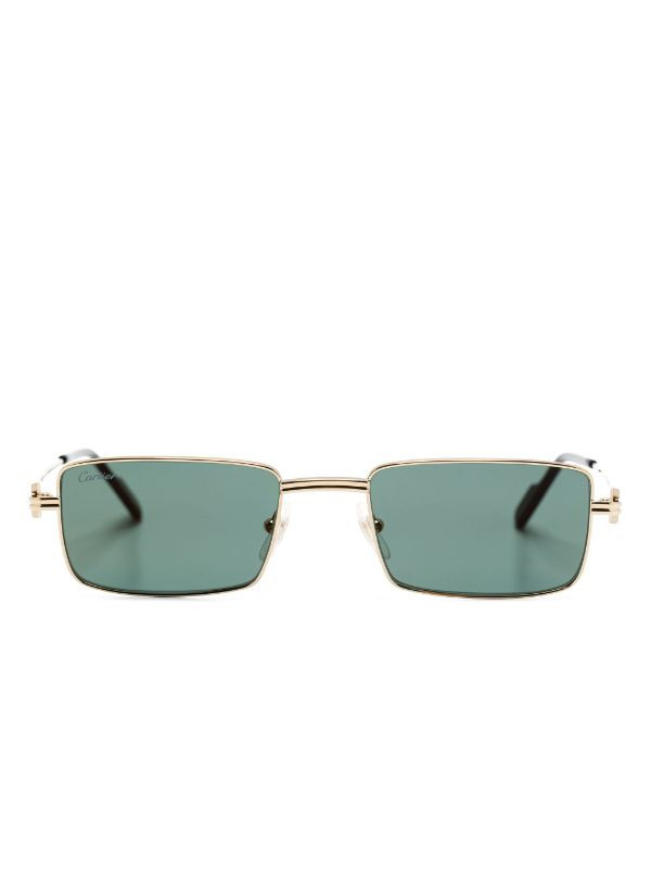 Cartier Eyewear rectangle-frame Sunglasses | Gold | FARFETCH UK | Farfetch Global