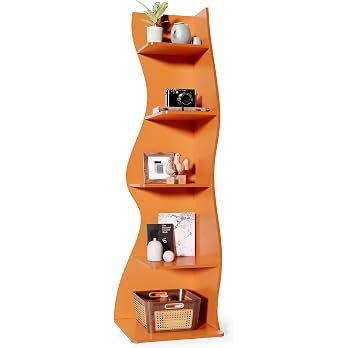 LITTLE TREE Small Corner Shelf, Modern 5-Tier Wall Corner Bookshelf, Stylish Bookcase Storage Rac... | Amazon (US)