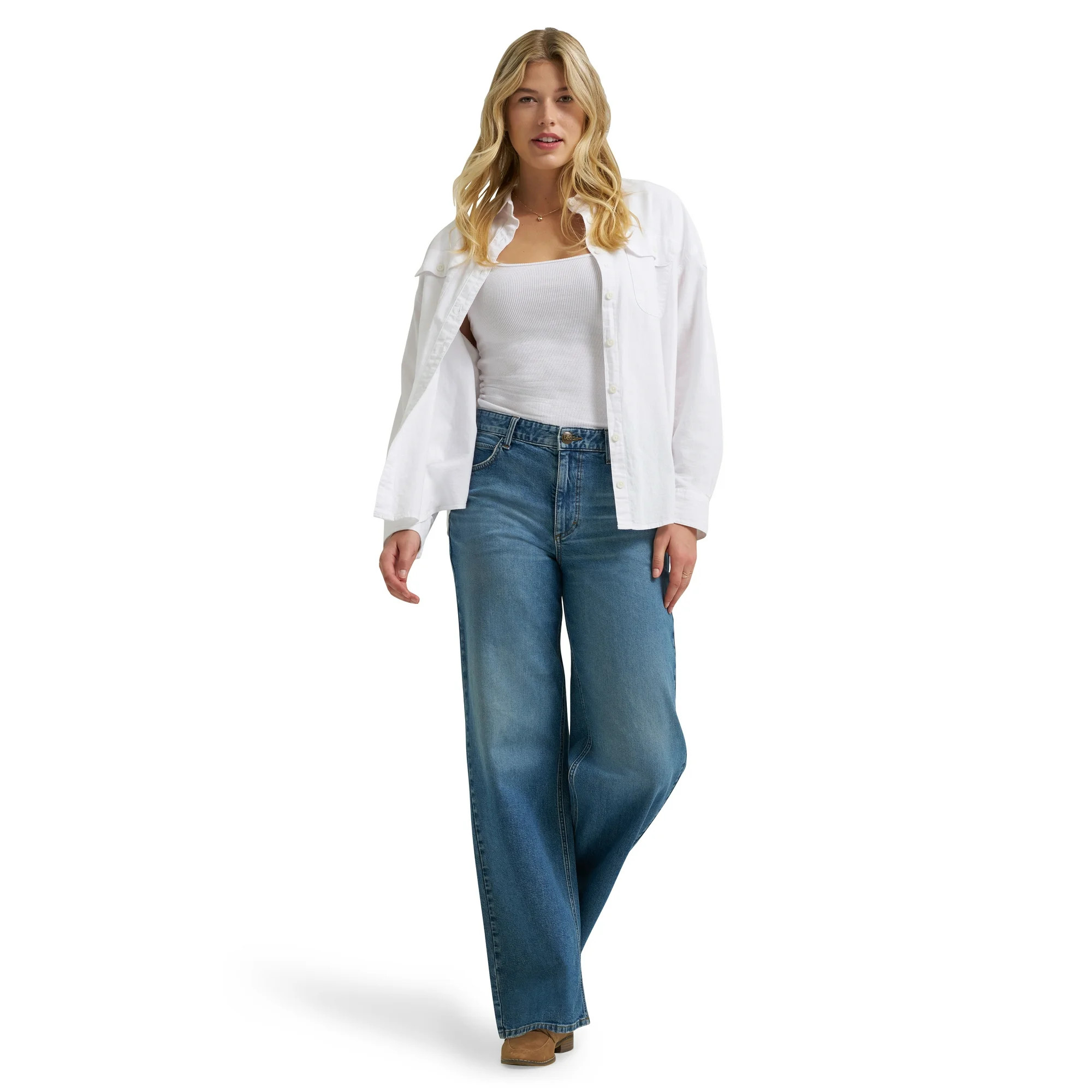 Lee® Women's Heritage High-Rise Straight Leg Denim Jeans, Sizes 2-18 | Walmart (US)