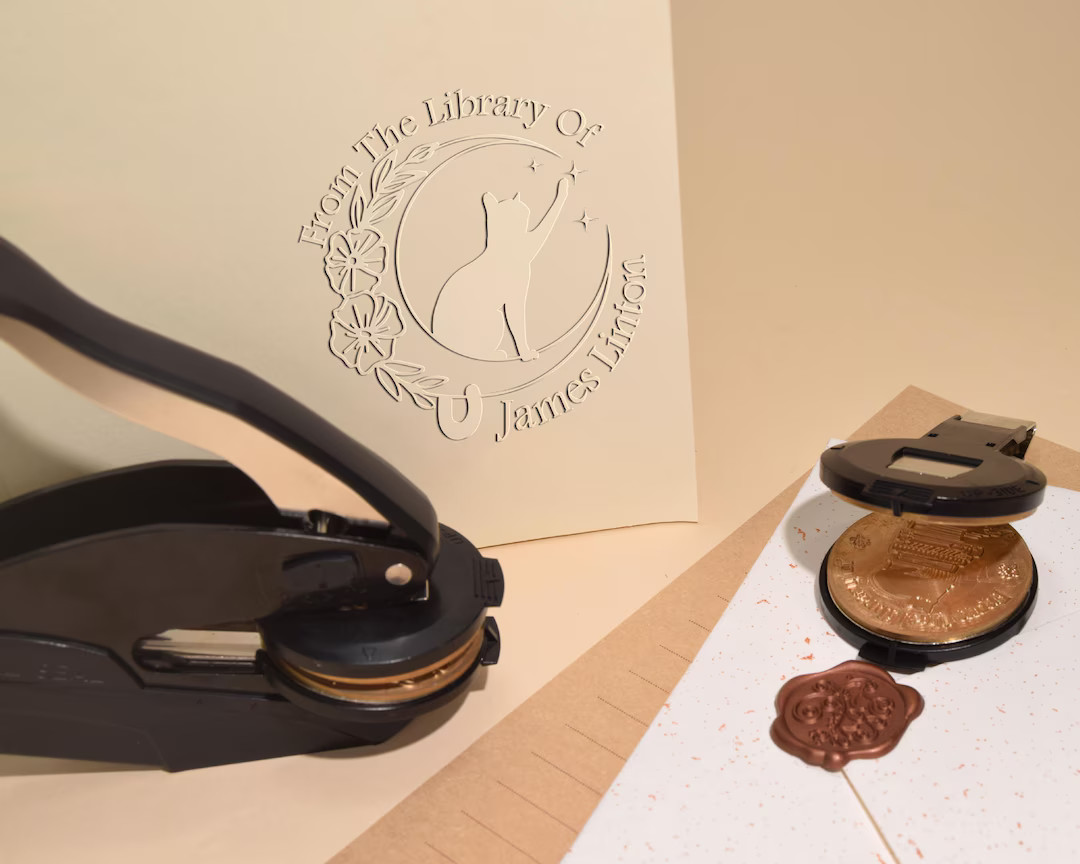 Personalized Ex Libris Book Embosser Book Lover Gifts Custom From the Library of Book Stamp Libra... | Etsy (US)