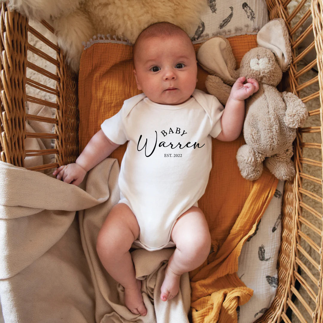 Personalized Name Graphic Bodysuit | White | Caden Lane
