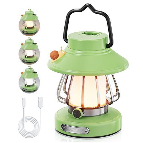 HOMY New Gear lamp for Kids Set Toddler Flashlight Convenient LED Light Rechargeable Battery Operated Outdoor Indoor Essentials Table Portable Night Light Green Gift Electric Camping Lanterns Snail | Amazon (US)