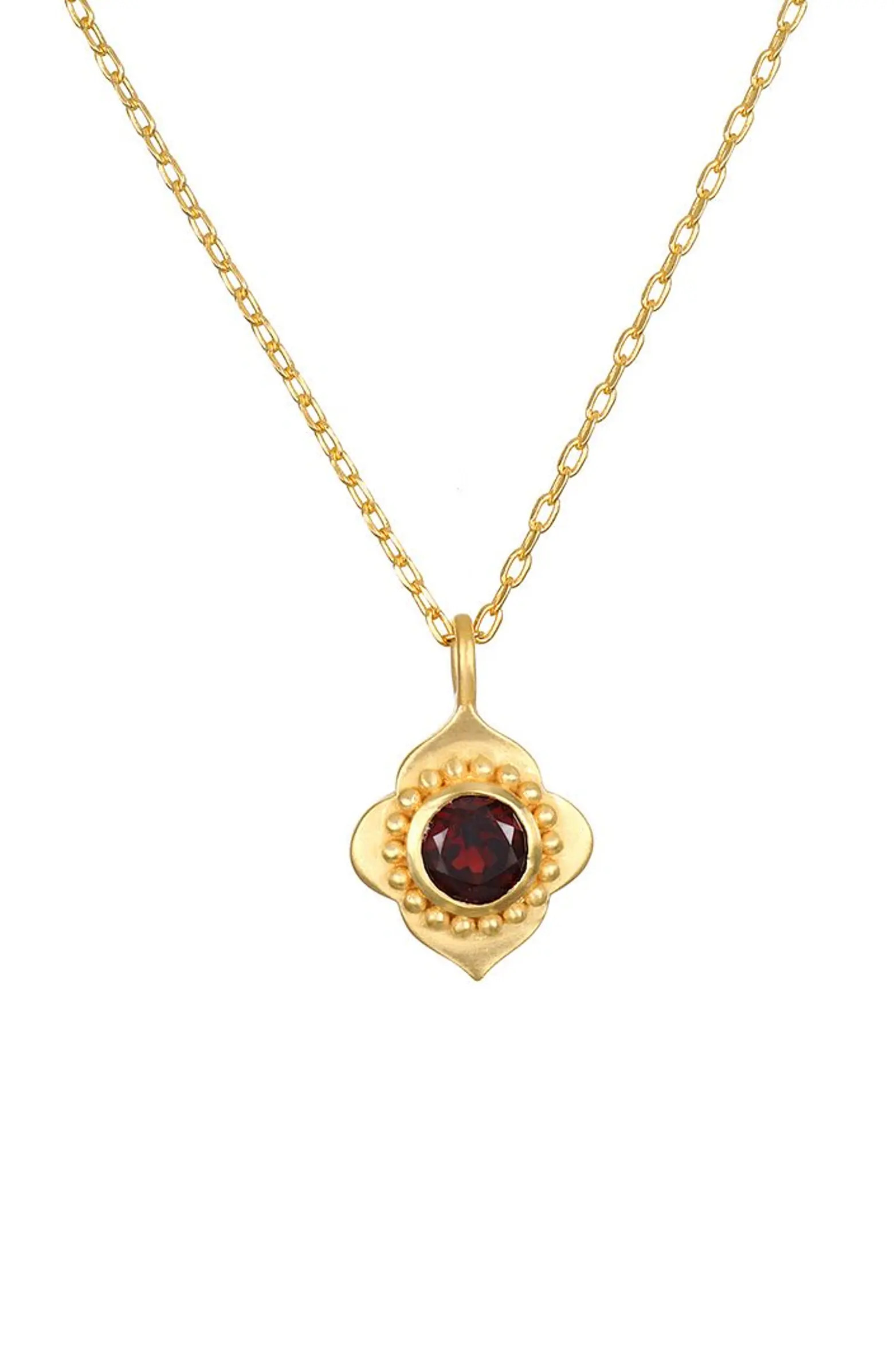 Spiritual Strength Garnet Lotus Necklace | Nordstrom
