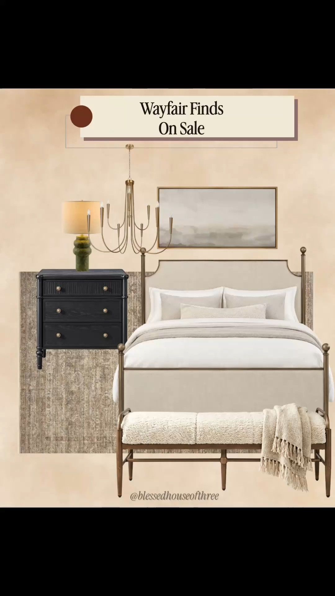 These Wayfair bedroom finds are on sale and I love how elevated they look together!

I pulled together two neutral bedroom looks with some of my favorite Wayfair finds, including upholstered beds, black nightstands, neutral area rugs, bedroom benches, lighting and wall art. I love the mix of warm neutrals, black accents and brass details for an elevated designer-inspired bedroom without making the space feel too busy.

So many good pieces if you’re working on a primary bedroom refresh, neutral bedroom makeover, modern traditional bedroom, cozy bedroom or affordable bedroom update. Linking all of the Wayfair finds here so you can easily shop both looks!

Wayfair finds, Wayfair sale, Wayfair bedroom furniture, neutral bedroom decor, bedroom decor ideas, bedroom furniture ideas, upholstered bed, black nightstand, bedroom bench, neutral area rug, bedroom lighting, modern traditional bedroom, cozy bedroom ideas, primary bedroom ideas, affordable home decor