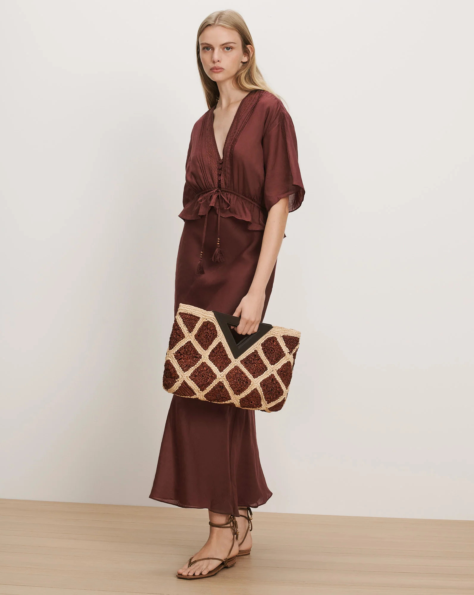Dominick Midi Dress in Burgundy Raisin | Veronica Beard | Veronica Beard