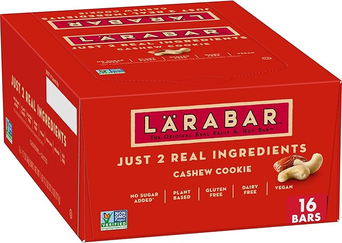 Larabar Cashew Cookie, Gluten Free Vegan Fruit & Nut Bar, 1.7 oz Bars 16 Ct | Amazon (US)