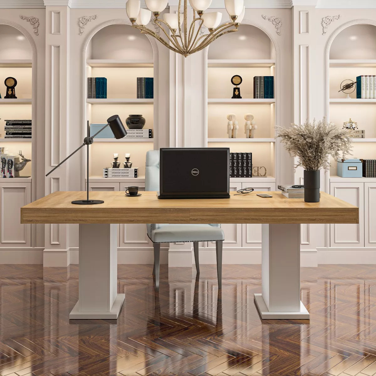 FUFU&GAGA Practical Large Wooden Desk Computer Desk White Base | Target