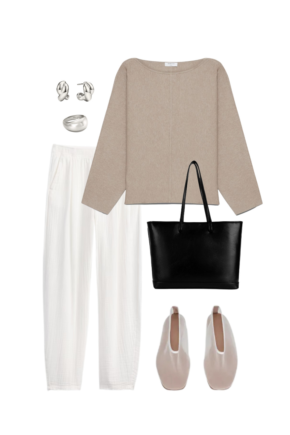 Golden Hour Layers

Summer 2025 Outfit | Spring 2025 Outfit | White Gauze Pants | Black Tote Bag | Silver Chunky Ring | Silver Hoops | White Mesh Flats 

 #LTKcanada #LTKspring #LTKsummer