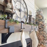 Heavy Duty Metal Stocking Holder For Mantel - Rustic Farmhouse Hook, Industrial Fireplace Decor, Christmas Hanger | Etsy (US)