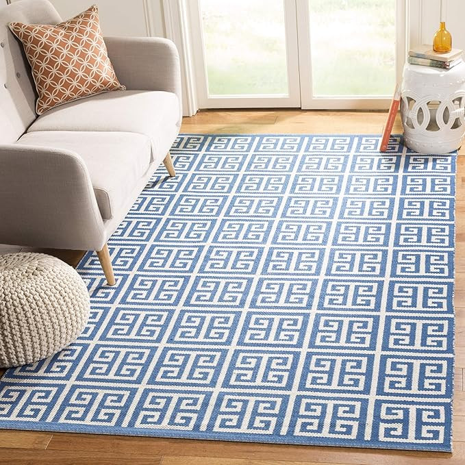 Safavieh Montauk Collection MTK724C Blue and Ivory Area Rug (8' x 10') | Amazon (US)