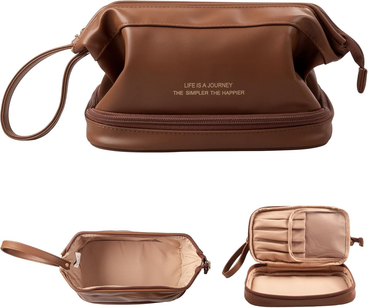 Abiudeng Large Makeup Bag,Waterproof Cosmetic Bag,Make up Travel Bag Essentials,Cute Travel Toile... | Amazon (US)