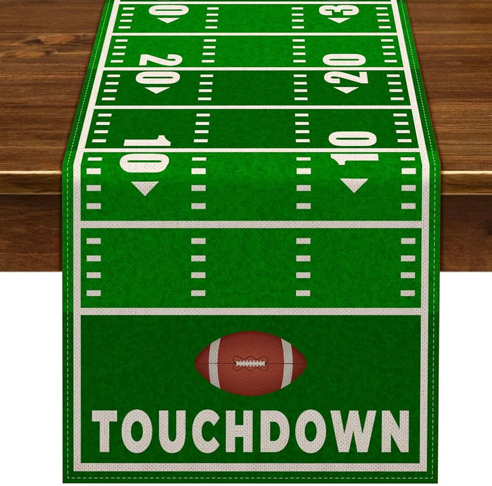 Nepnuser Linen Football Court Table Runner American Touch Down Boy Sport Birthday Party Decoratio... | Amazon (US)