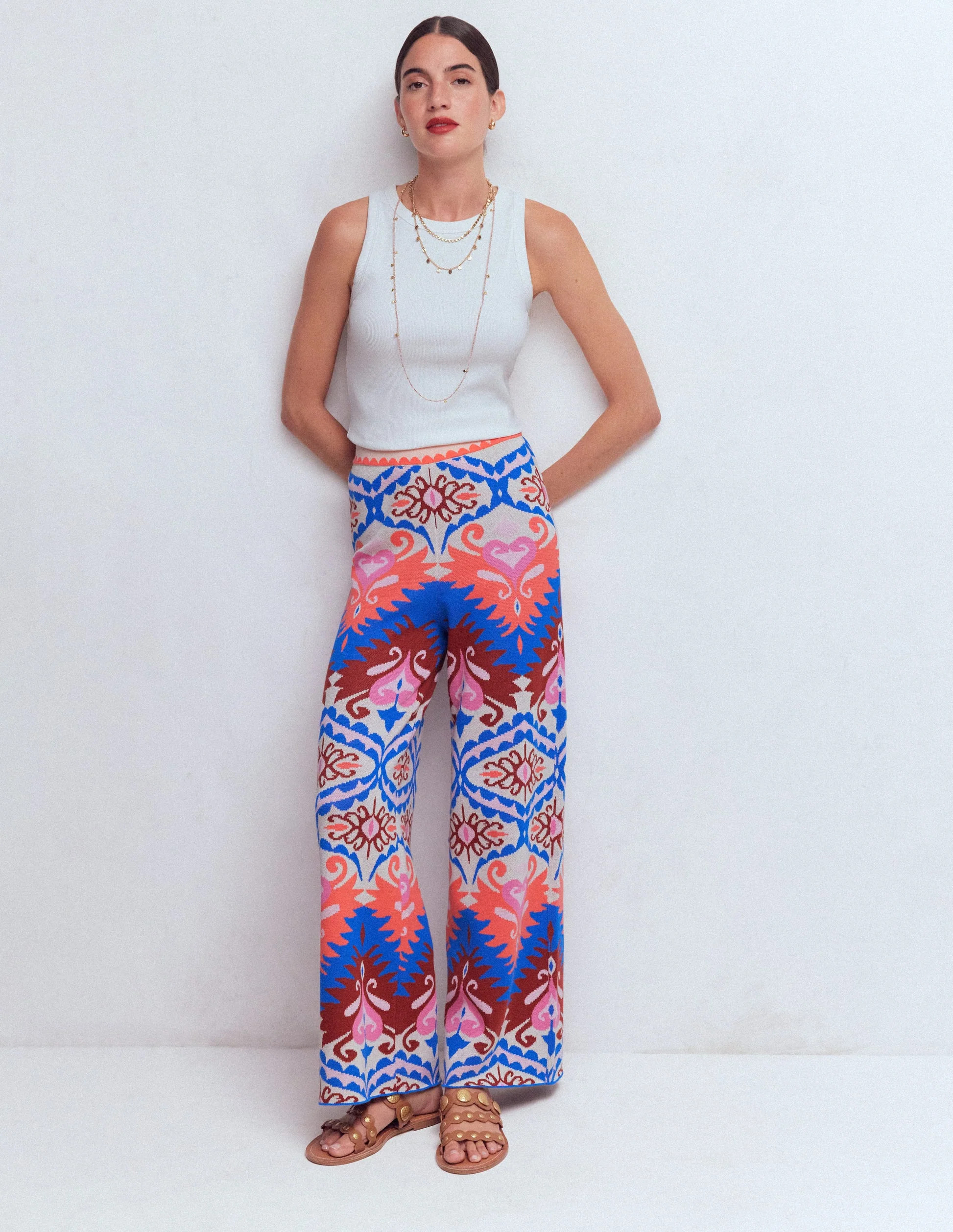 Jacquard Knitted Pants-Multi Aztec | Boden (US)