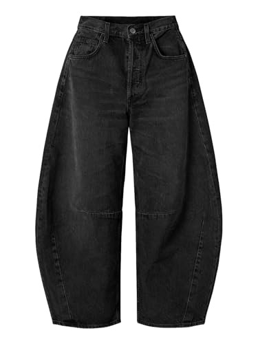 EXLURA Womens Barrel Jeans Wide Leg Y2K Boyfriend Denim Pants Hip Hop Vintage Baggy Jeans Cotton ... | Amazon (US)