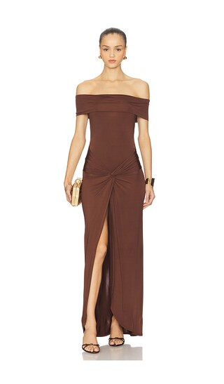 Bria Maxi Dress in Espresso | Revolve Clothing (Global)