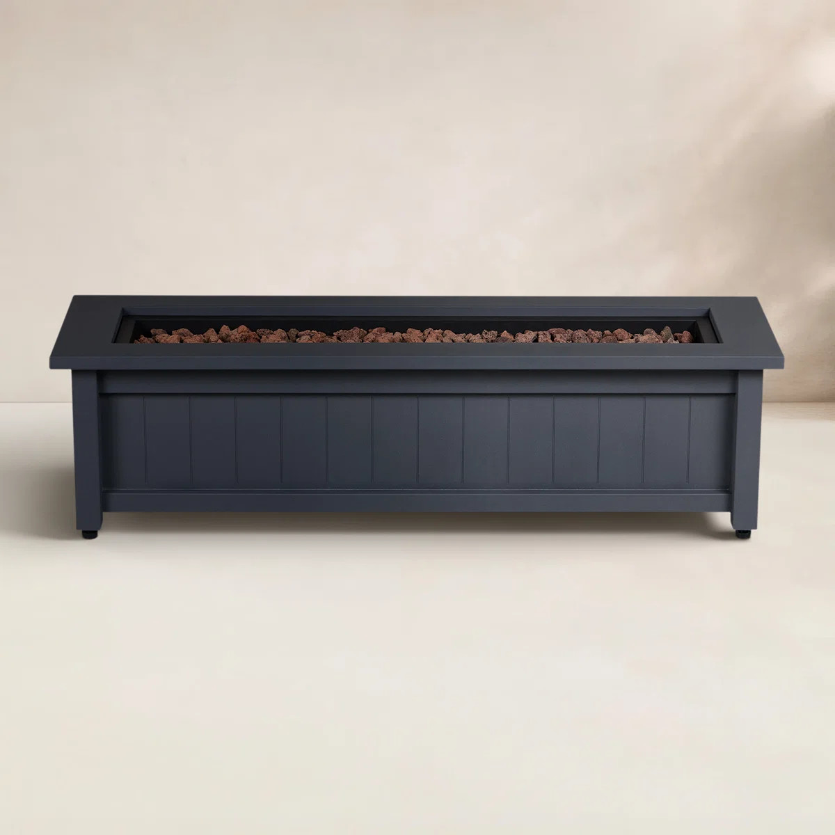 ORTUN 50" Rectangle Steel Propane Fire Pit Table by Real Flame | Wayfair North America