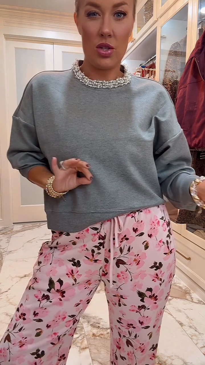 This sweatshirt with rinestones OMG! So genius and so cuter size small in both