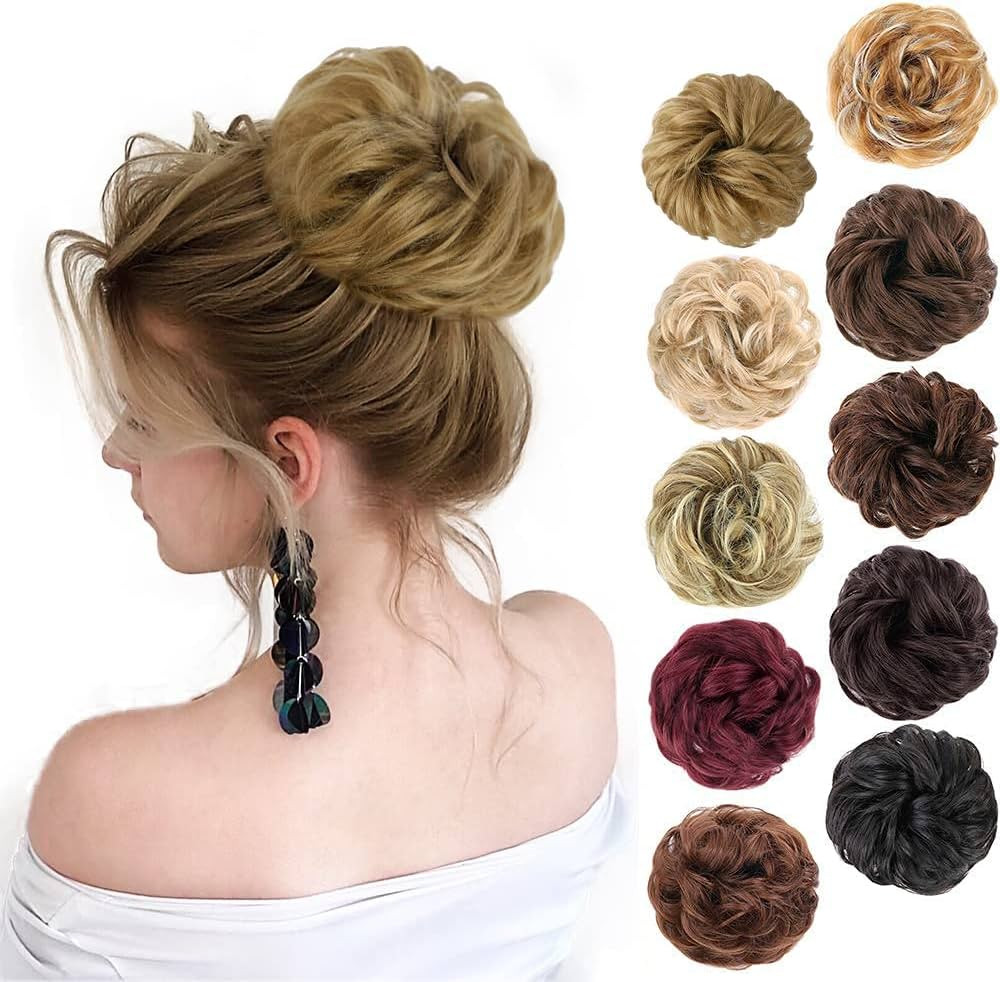 MORICA 1PCS Messy Hair Bun Hair Scrunchies Extension Curly Wavy Messy Synthetic Chignon for Women... | Amazon (CA)