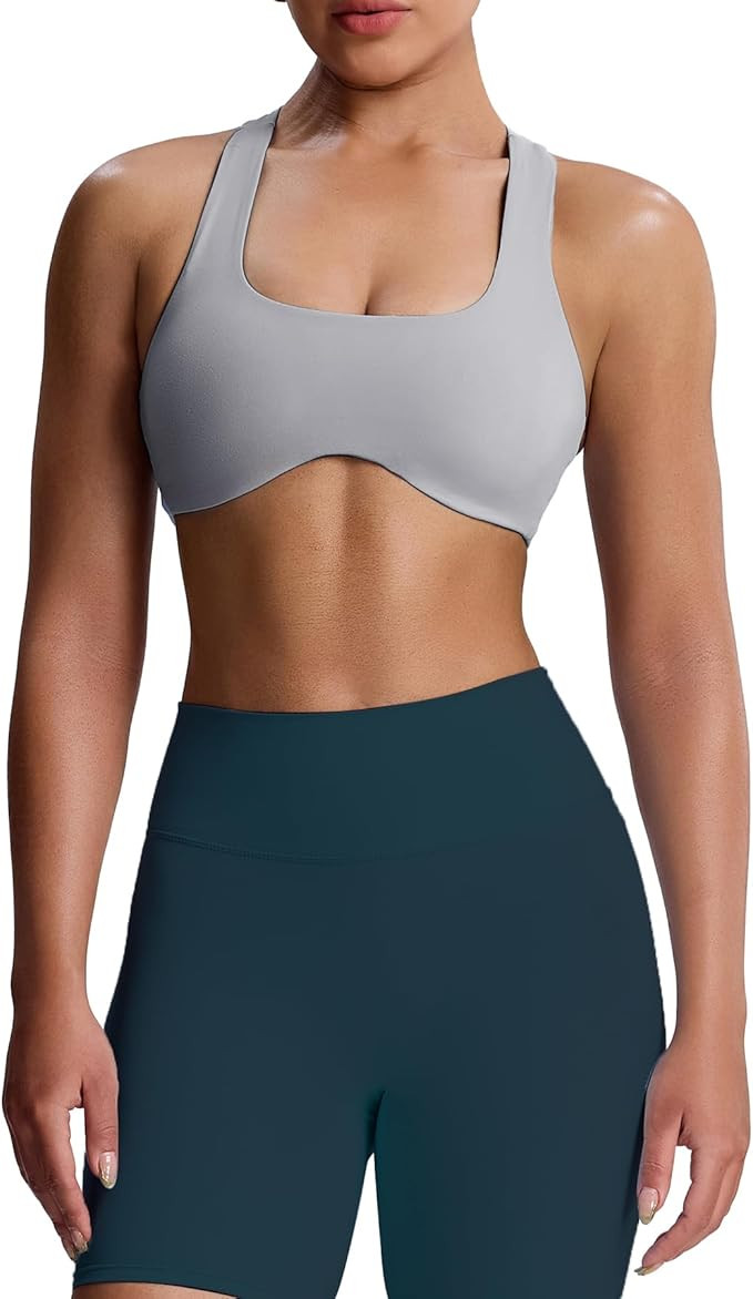 Aoxjox Women's Workout Sports Bras Fitness Backless Padded Define Sculpt Racerback Bra Yoga Crop ... | Amazon (US)
