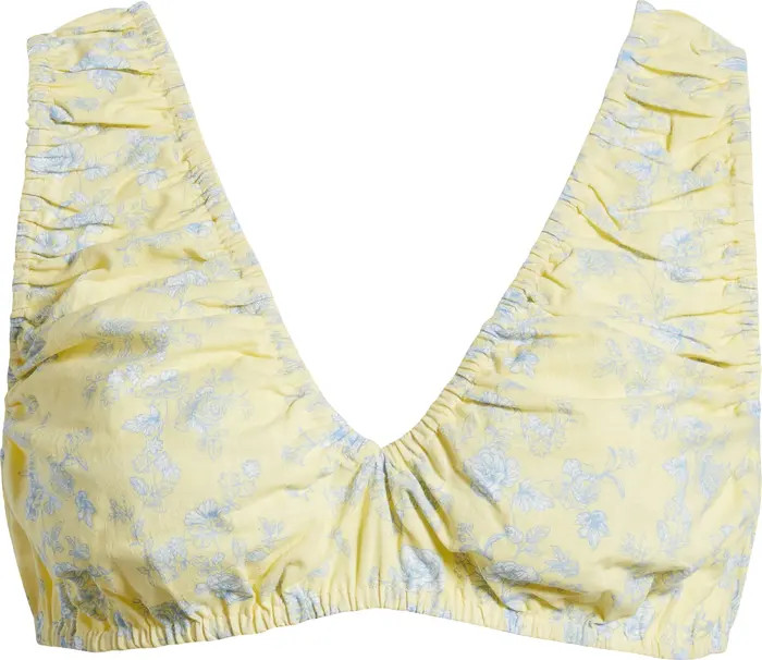 Rye Ruched Linen Bra Top | Nordstrom