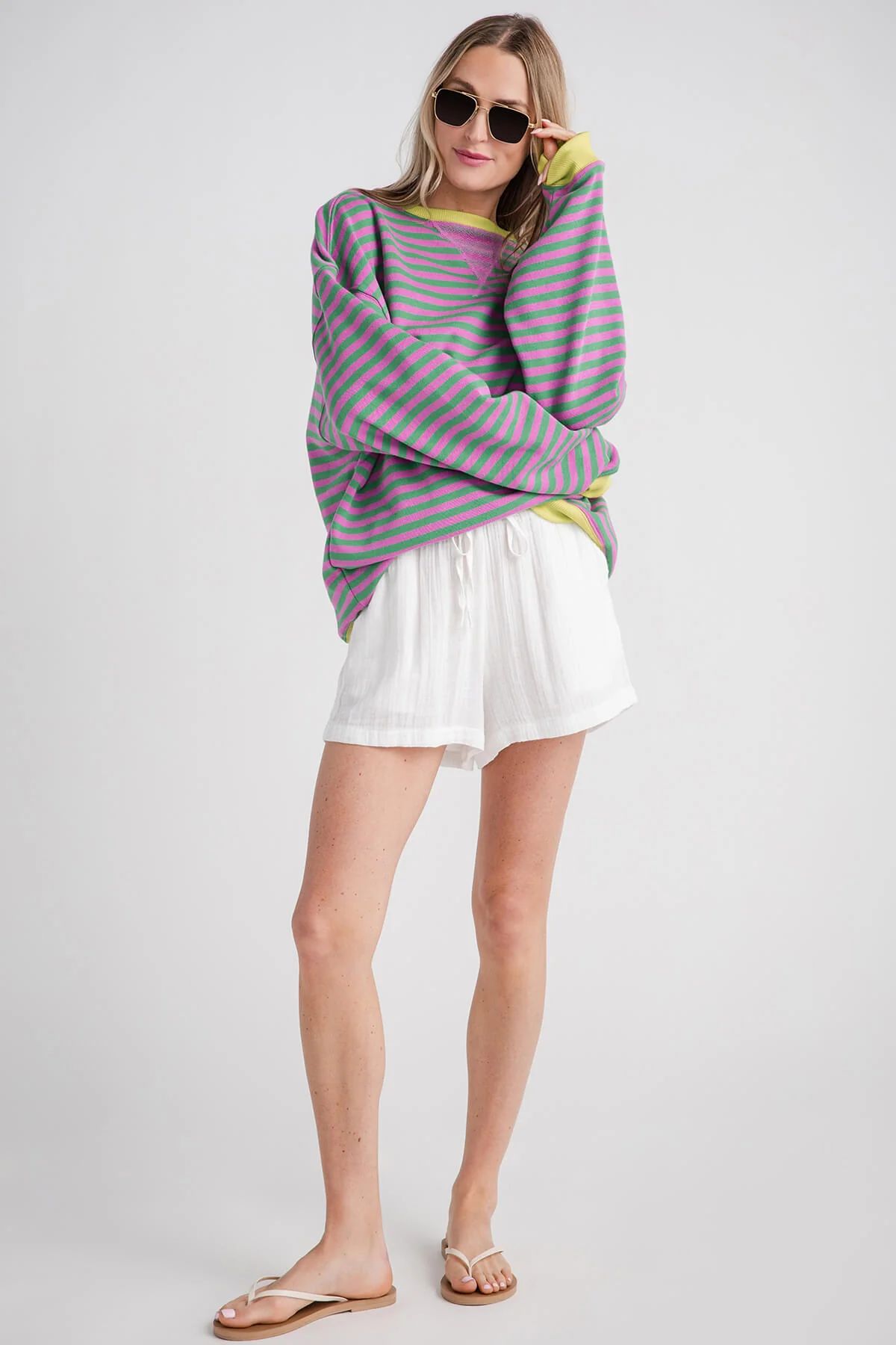 Free People Classic Striped Crewneck | Social Threads