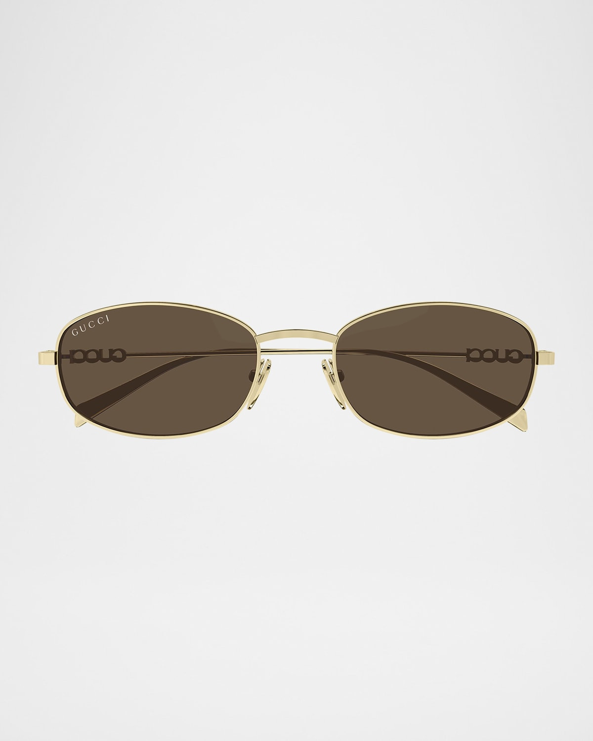 Gucci Block 54mm Metal Oval Sunglasses | Neiman Marcus
