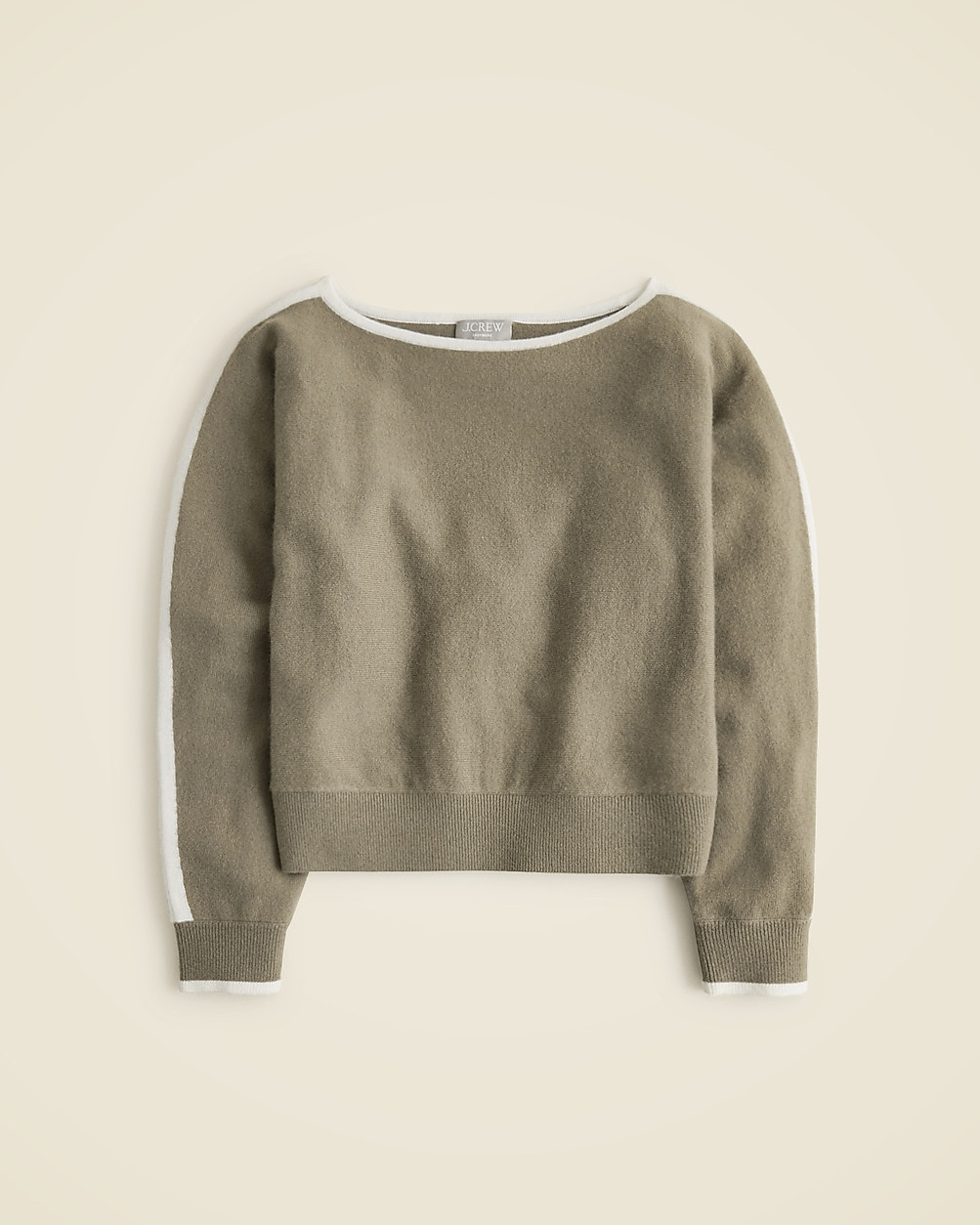 Cashmere contrast-stripe sweater | J. Crew US