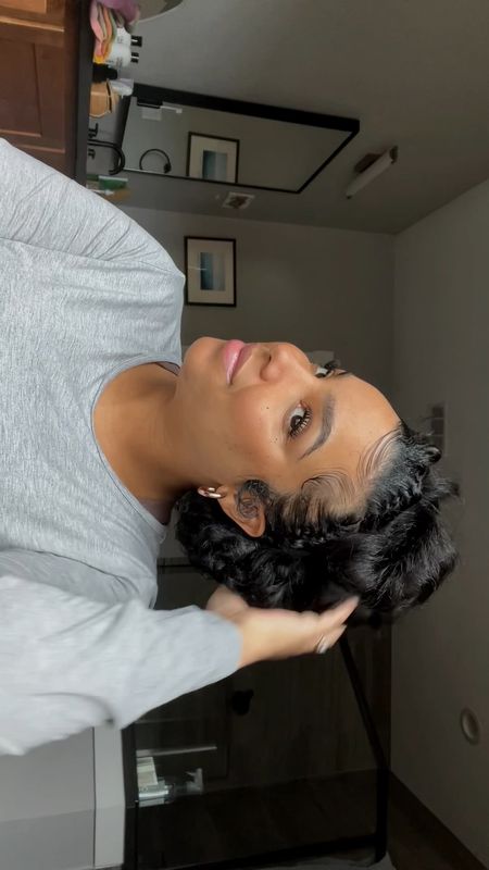 A lazy girl hairstyle for real! When I don’t want to wash my hair - this the look we doin’ lol #hairstyle #naturalhair #hairrollers #shorthair #ltkbeauty