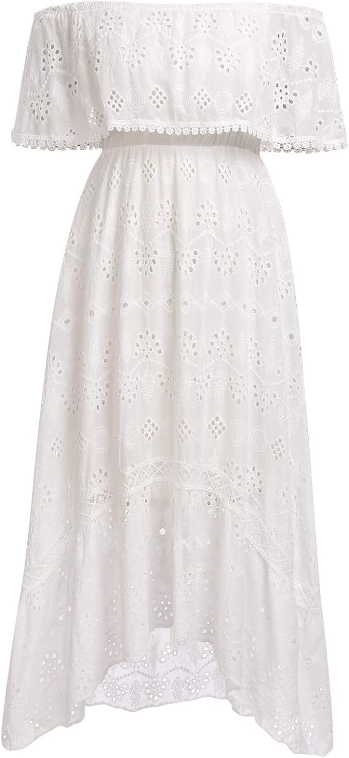 Women's Summer Slip Boho Maxi Dress Lace Up Tassel V Neck Flare Wedding Beach Dresses Holiday Out... | Amazon (US)