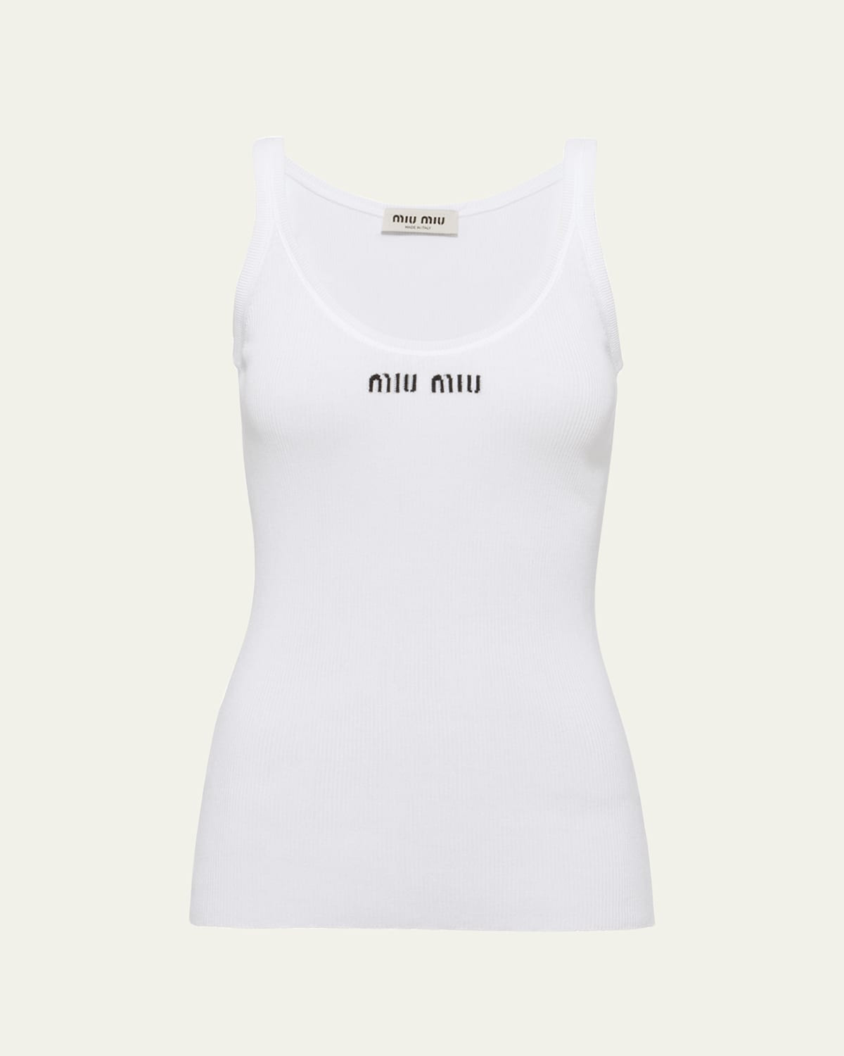 Intarsia Logo Rib Tank Top | Bergdorf Goodman