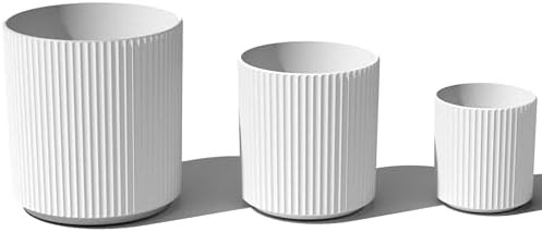 Veradek Demi Series Set of 3 Round Planters for Porch, Patio, Backyard | Durable Plastic-Concrete... | Amazon (US)