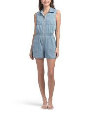 Sleeveless Collared Romper | TJ Maxx