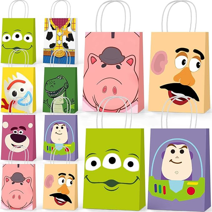 24PCS Toy Inspired Story Party Gift Bags for Birthday Party Supplies, 8 Designs Double Sided Part... | Amazon (US)