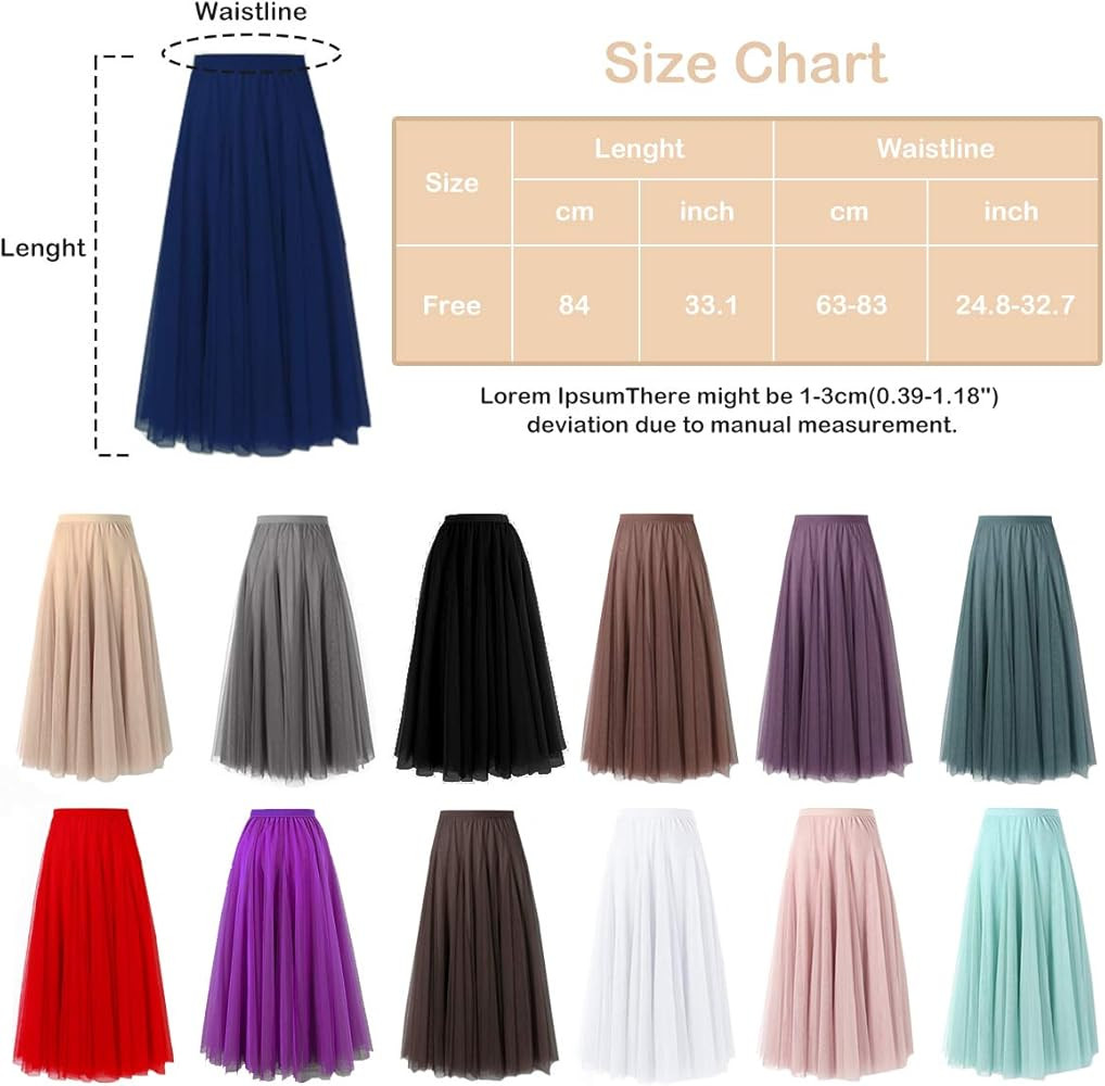 FEOYA Womens Long Tulle Skirt Pleated A Line Layered Tutu Skirt High Waist Elastic Mesh Flowy Max... | Amazon (US)