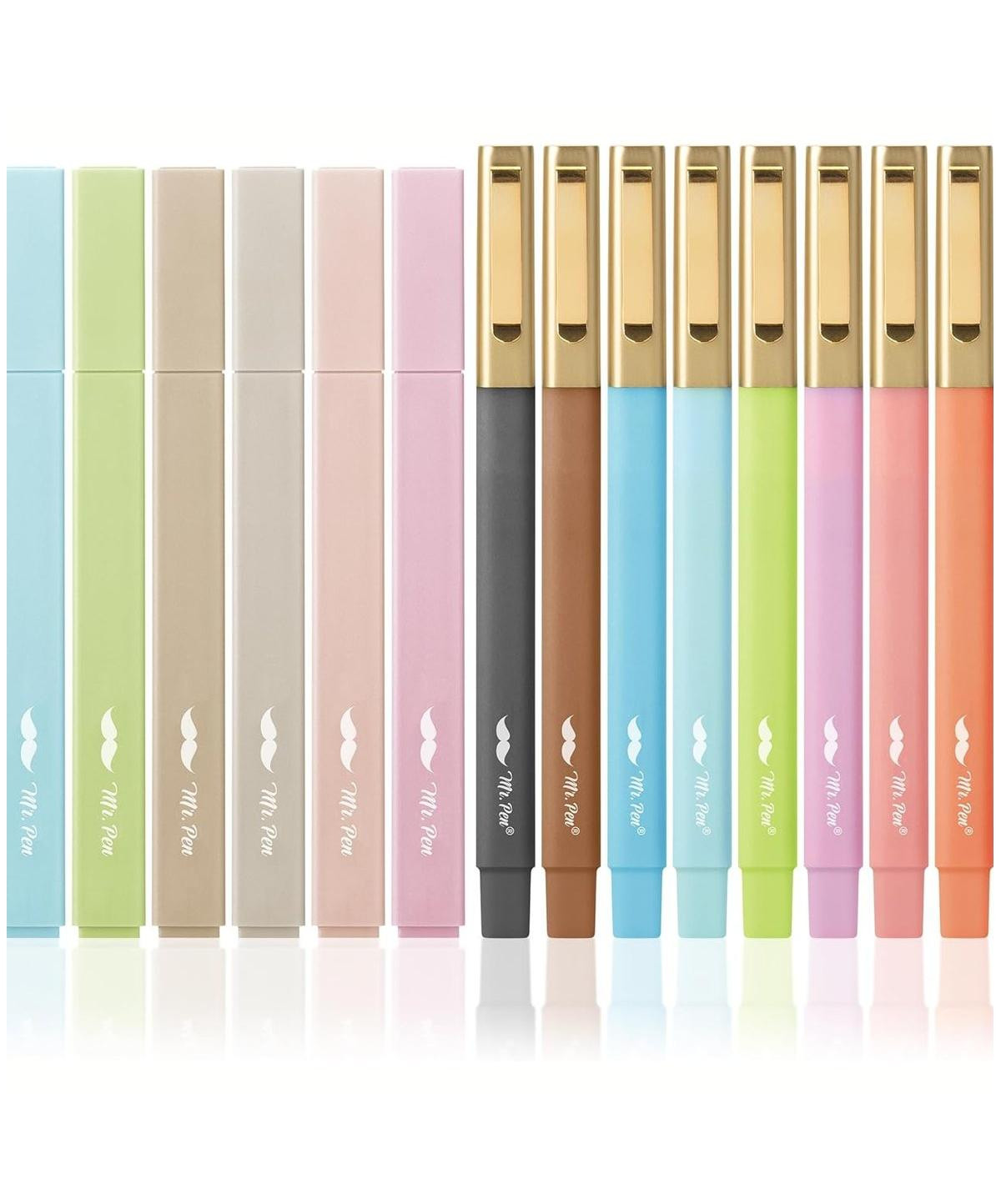 Mr. Pen Aesthetic Highlighter and Pen No Bleed, 16 Pack, Black Ink | Macy's