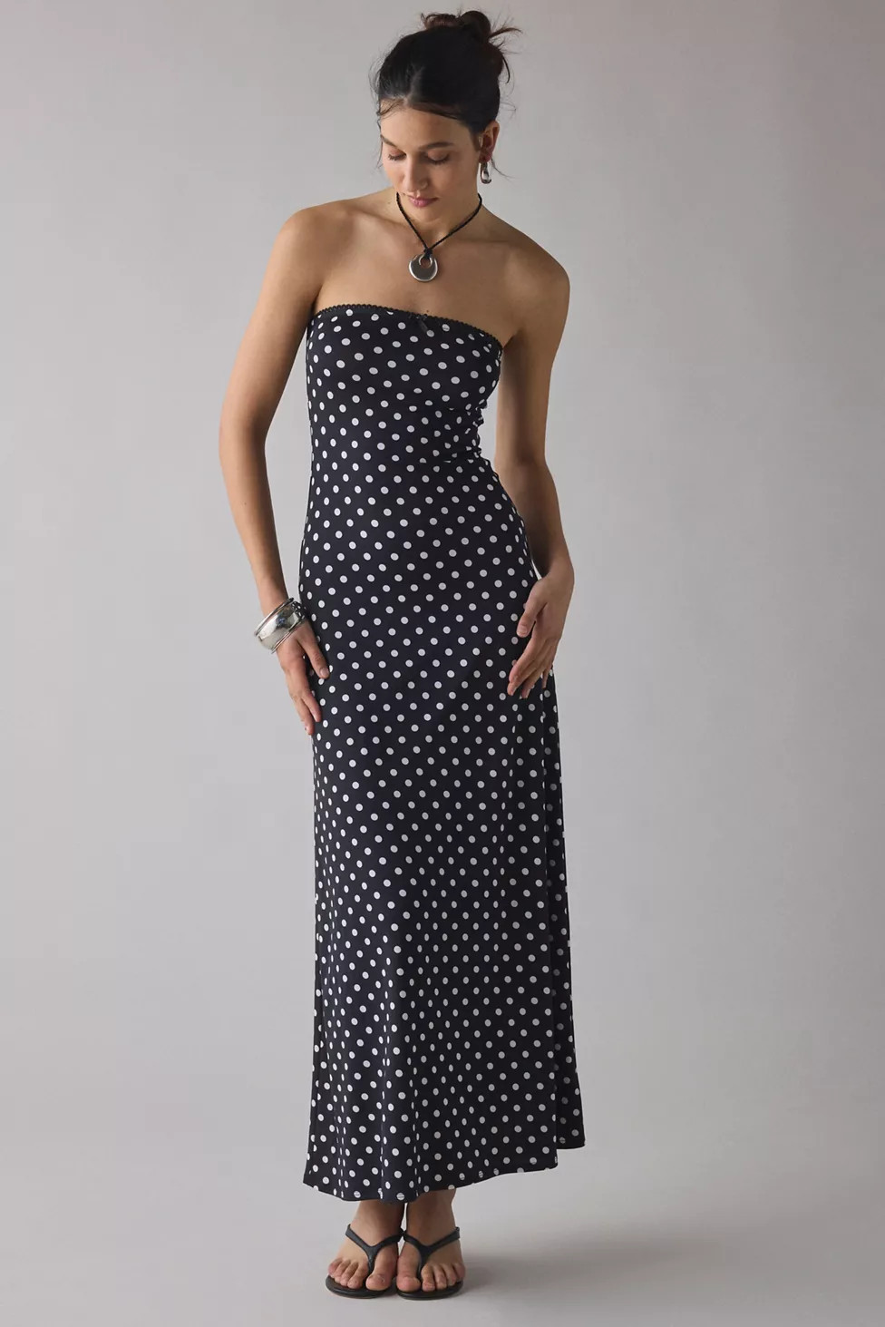 UO Alexis Printed Knit Strapless Tube Maxi Dress | Urban Outfitters (US and RoW)