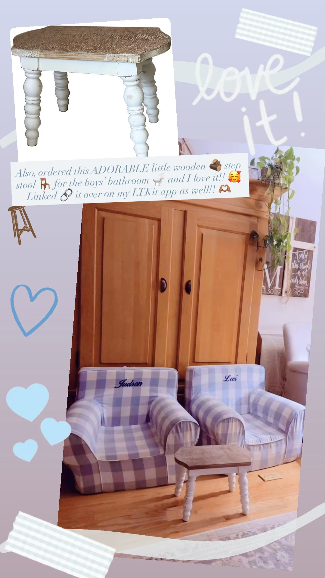 Also, ordered this ADORABLE little wooden 🪵 step stool 🪑 for the boys’ bathroom 🚽 and I love it!! 🥰 Linked 🔗 it over on my LTKit app as well!! 🫶🏽