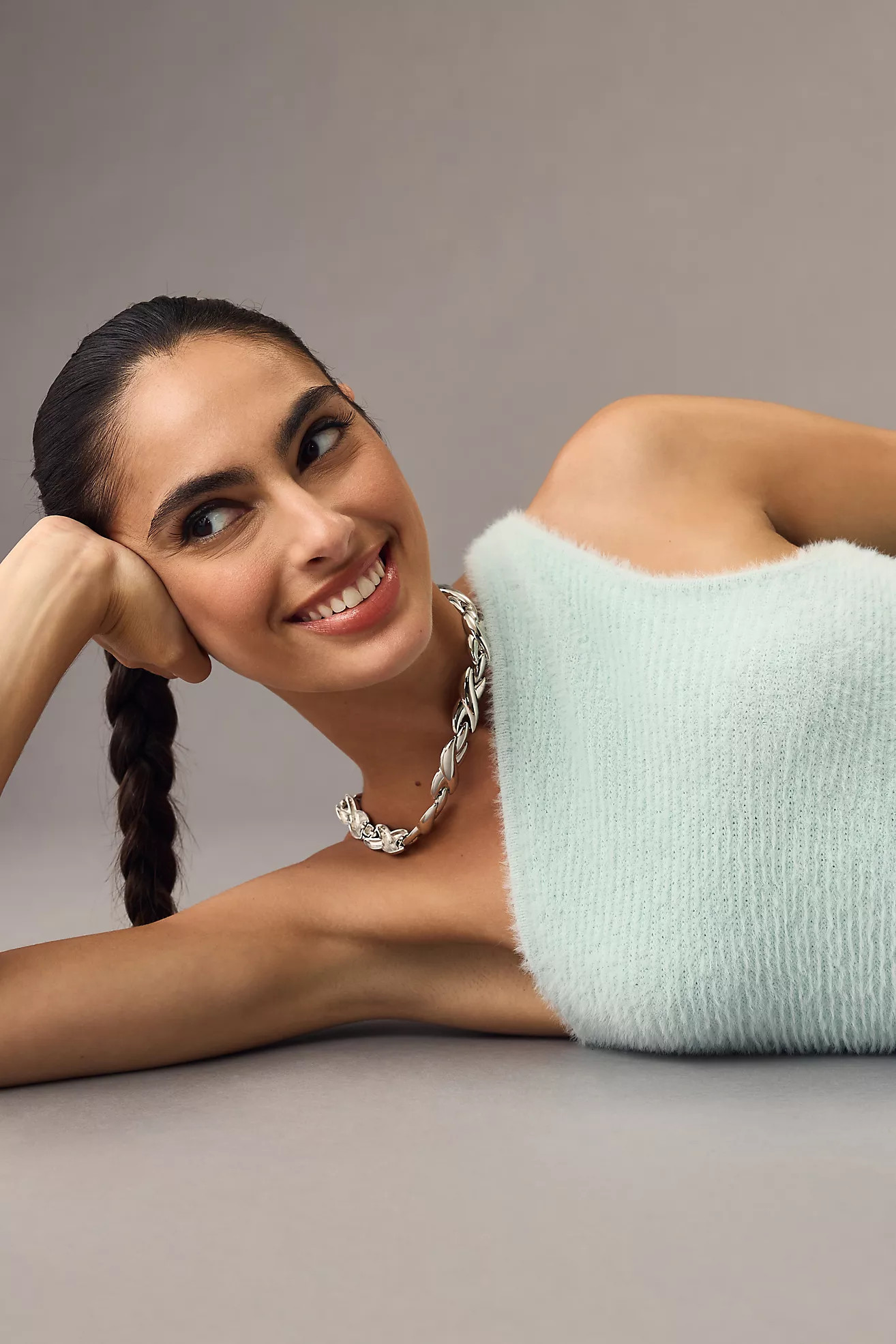 By Anthropologie One-Shoulder Eyelash Sweater Tank | Anthropologie (US)