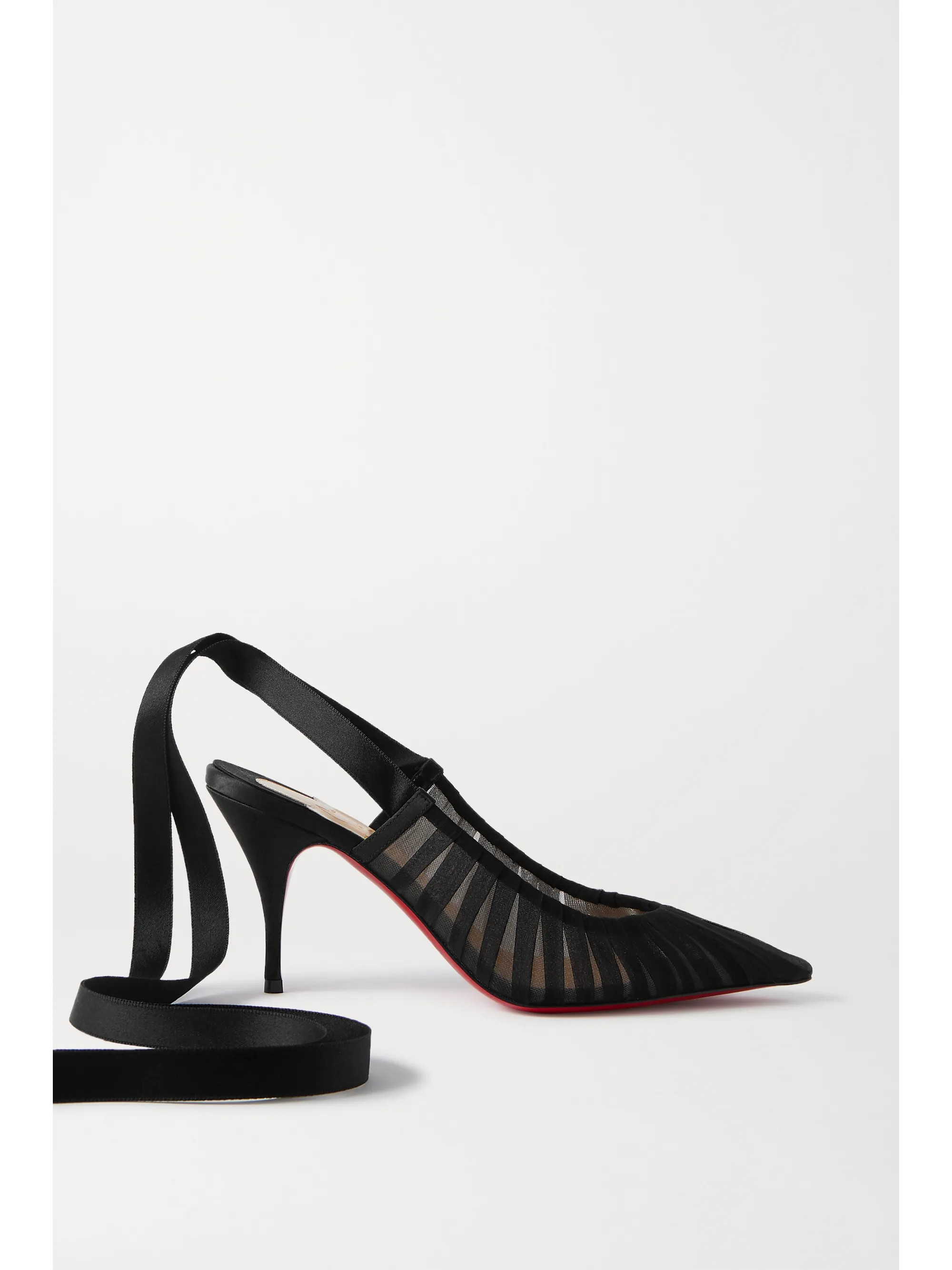 Black Goya Ruban 80 chiffon and satin pumps | Christian Louboutin | NET-A-PORTER | NET-A-PORTER (UK & EU)