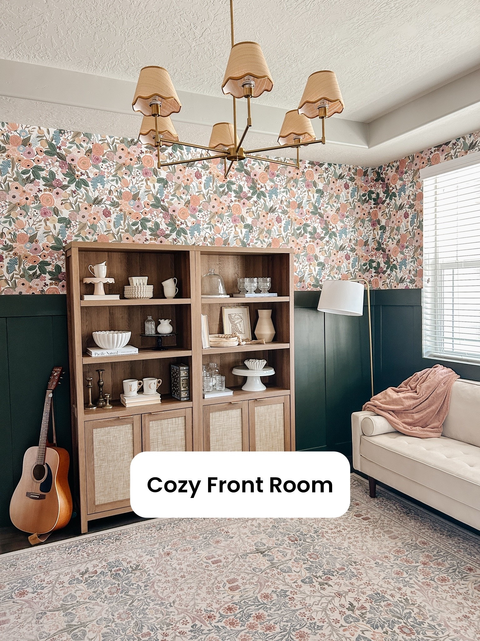 Created the coziest front room for reading and music! Also the best way to open our home to all those we love. #musicroom #frontroom