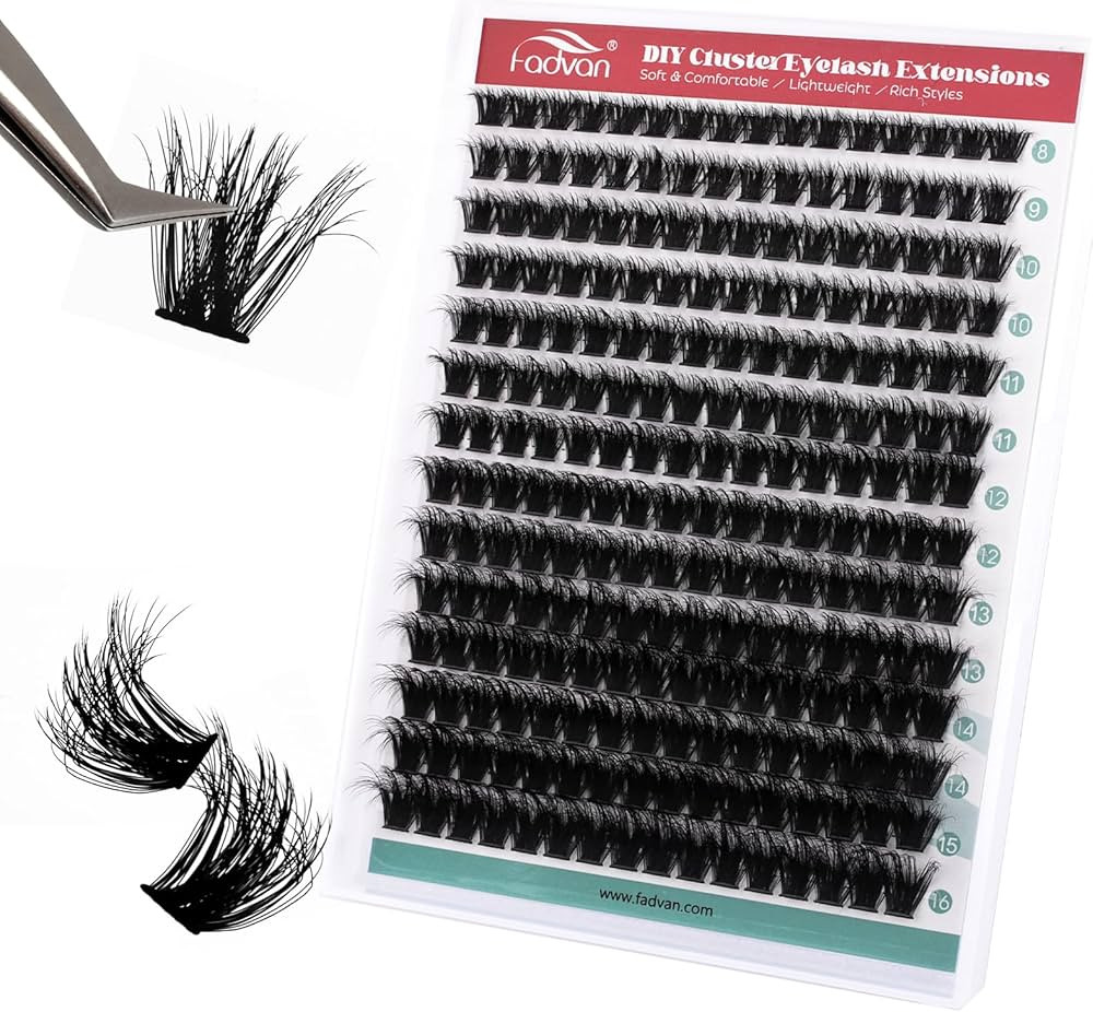 FADVAN D-Curl Lash Clusters 100D Fluffy DIY Eyelash Clusters, 3D Effect Volume Wispy Cluster Eyel... | Amazon (US)