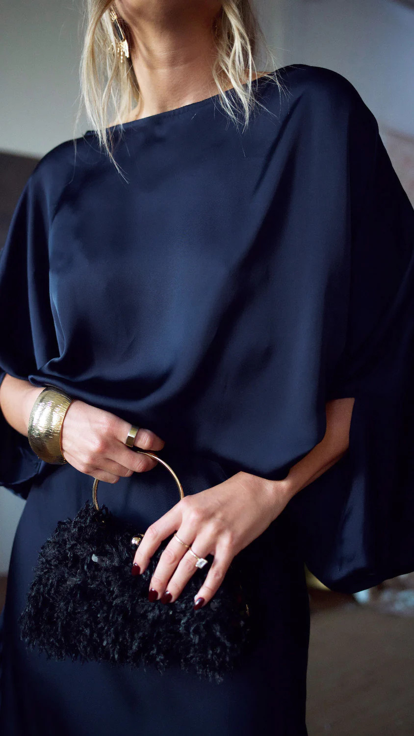 Convertible Drape Blouse - Navy | How Do You Wear That