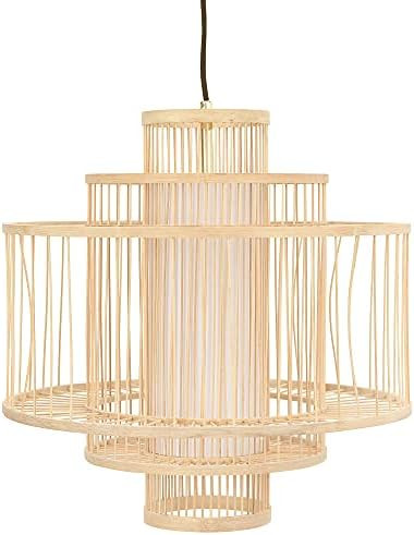 Creative Co-Op 19.5 Inch Bamboo Pendant, Natural | Amazon (US)