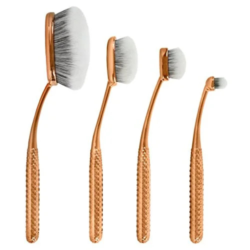MODA Metallics Full Size Face Perfecting 4pc Oval Makeup Brush Set | Walmart (US)
