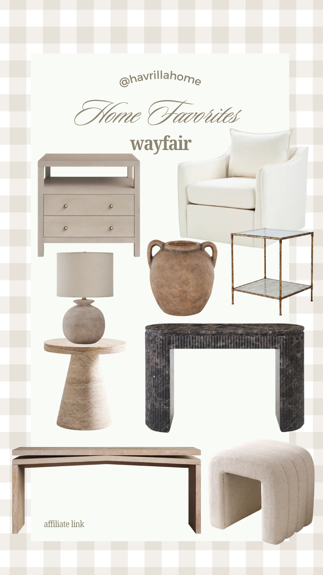 Wayfair home decor, Wayfair furniture finds, Wayfair home favorites, neutral furniture, neutral home decor, modern organic furniture, designer inspired furniture, affordable furniture finds, accent chair, console table, nightstand, side table, neutral table lamp, boucle ottoman, black console table, warm neutral interiors, transitional home decor, living room furniture ideas, Wayfair finds

#LTKHome